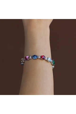 Swarovski Cubic Taşlı Gümüş Bileklik