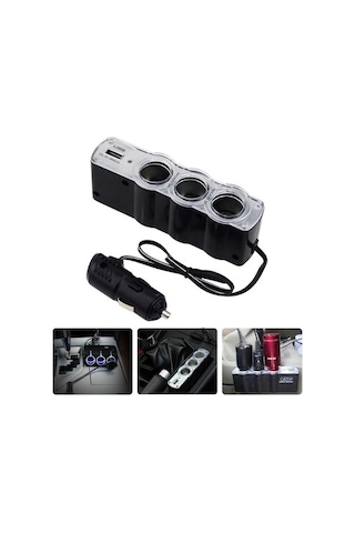 Tiger Marketing 3 Port + 1 Usb Oto Araç Çakmaklık Çoğaltıcı ..