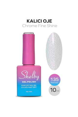 Shelby 10 Ml. A135 İnci Tozu Krom Kalıcı Oje