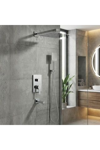 Devin Ankastre Krom Banyo Bataryası Duş Seti -3 Yollu Tam Set- Sıva Altı Dahil