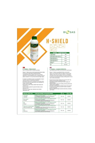 Biosas H-shield 1 Lt İkincil Ve İz Element Katkılı Sıvı Organomineral Gübre 1 L
