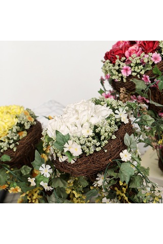 Suntek Rattan Sepetli Saksı Çiçek Orta Parçaları Dekor