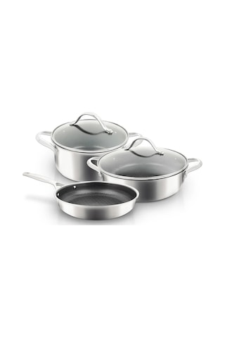 Uniqella Silver Pro Serisi Beyaz 5 Parça Set Çelik