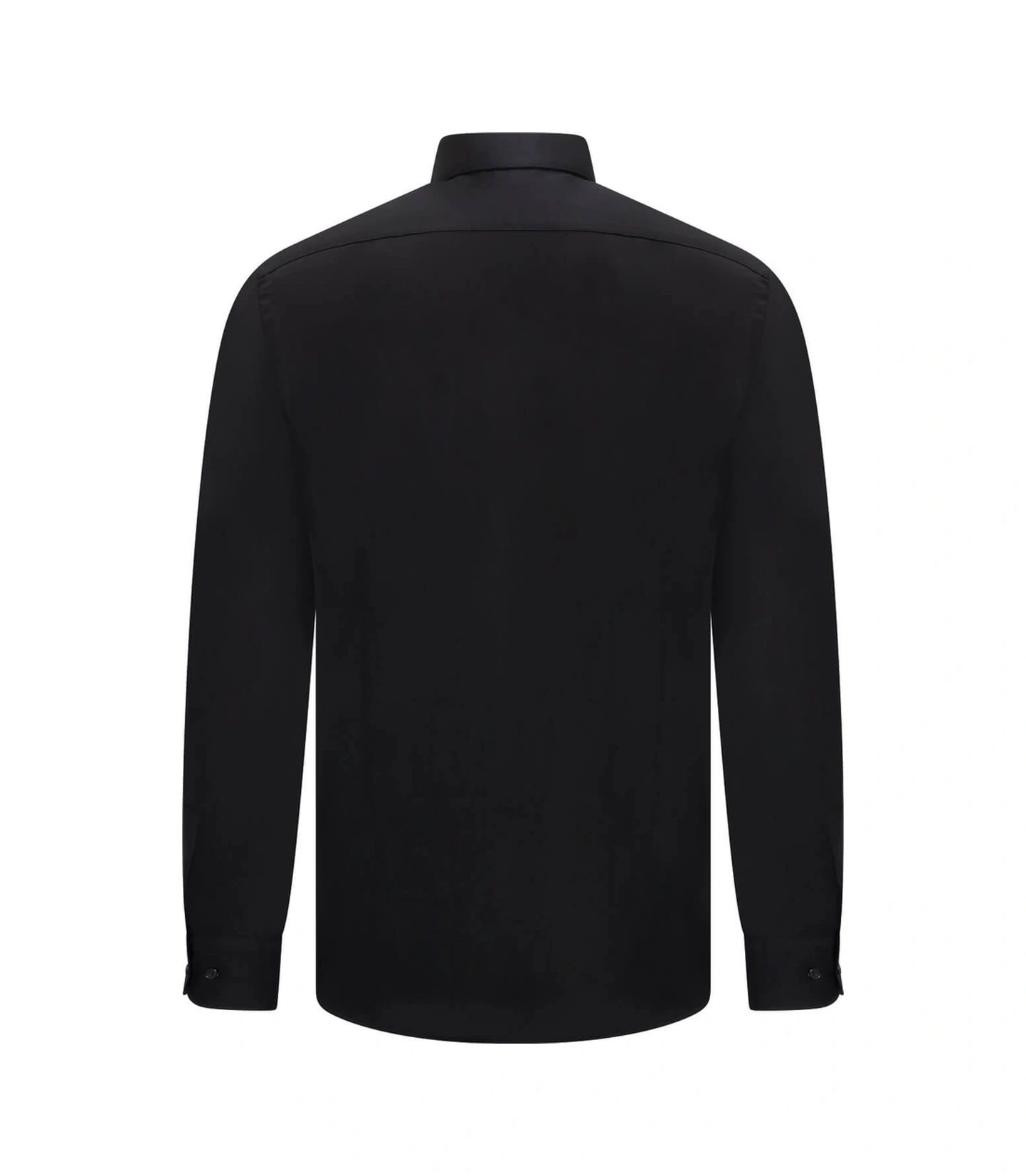 Hatemoğlu Siyah Comfort Fit Slim Yaka 100% Pamuk Devrik Manşet Uzun Kollu Saten Gömlek 4111999