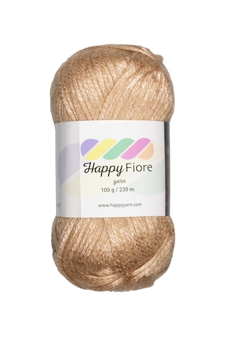 Happy Fiore Parlak Örgü İpi 100gr / 230mt Yünlü El Örgü İpliği - Vanilya