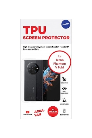 Tecno Phantom V Fold Mat Arka Ve Yan Koruyucu Tpu Film