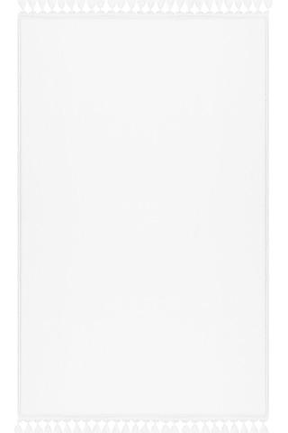 Valeryhome Vl Comfort Peluş Halı Beyaz Düz Saçaklı Beyaz