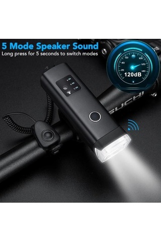 Forte Gt 6135 Bisiklet Feneri Usb Şarjlı Far 6 Modlu Bisiklet Ön Işık Siyah Siyah