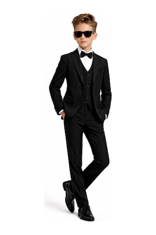Ahengim Erkek Çocuk Slim Fit Premium Damatlık Smokin Takım Elbise Ak4000 Siyah
