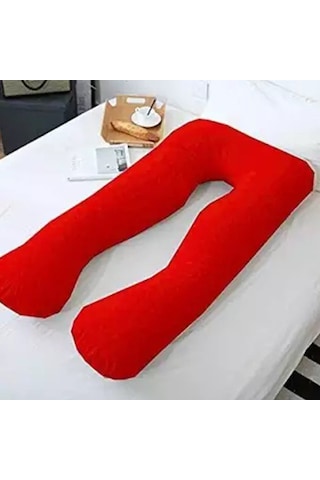 Ortopedik 5 Farklı Bölge Destekli Hamile Yastığı Kırmızı