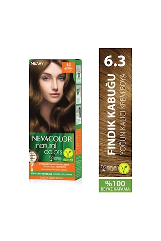 Nevacolor Natural Colors 6.3 Fındık Kabuğu - Kalıcı Krem Saç Boyası Seti