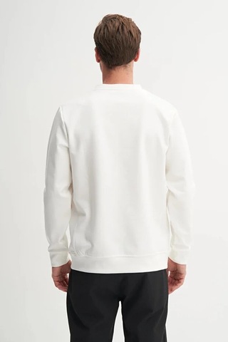 Cazador Caz 53290 Bisiklet Yaka Beyaz Erkek Sweat 25 Kış Ekru