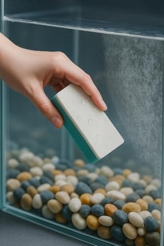 Akvaryum Temizlik Bloğu Çift Yüzeyli Zımpara & Cilalama Süngeri Cam Akvaryumlar İçin Kireç, Su Lekesi Ve Yosun Giderici Kimyasalsız, Çizik Bırakmayan Fish Tank Descaling Polishing Pad 1adet