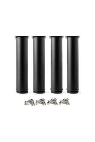 Mufunye 4 Ayarlanabilir Siyah Ayak 200mm Yükseklik Kalınlaştırmak Dolap Ayakları Masa Ayakları Mobilya Ayakları, Paslanmaz Çelik Ayarlanabilir Yükseklik 0-15mm Paslanmaz Çelik Vidalarla Birlikte Gelir