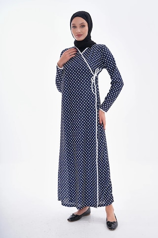 Puantiyeli Yandan Bağlamalı Namaz Elbisesi-21009 Gül Kurusu