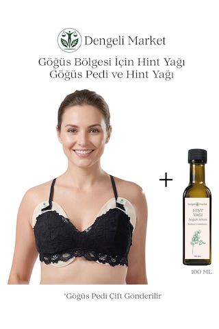 Göğüs Bölgesi İçin Hint Yağı Göğüs Pedi Large D+ Cup + 100 Ml Hint Yağı Hekzansız