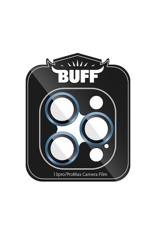 Buff Apple Uyumlu iPhone 13 Pro / 13 Pro Max Kamera Metal Lens Koruyucu Lacivert