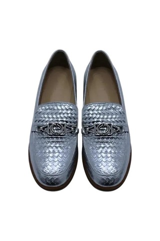 Poletto Hakiki Deri Gumus Loafer Düz 04 2016 80-62 GÜMÜŞ