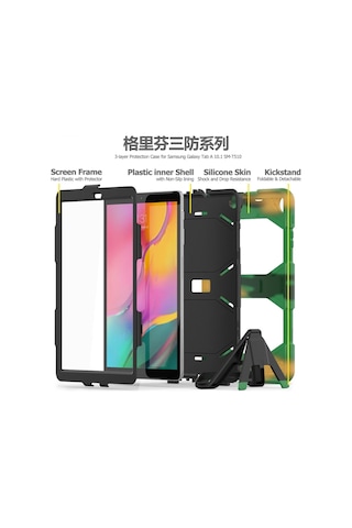 Newface Samsung Galaxy Uyumlu T510 Tab A 10.1 Kılıf Griffin Tablet Kapak Semeglbl - 20 - Kamuflaj
