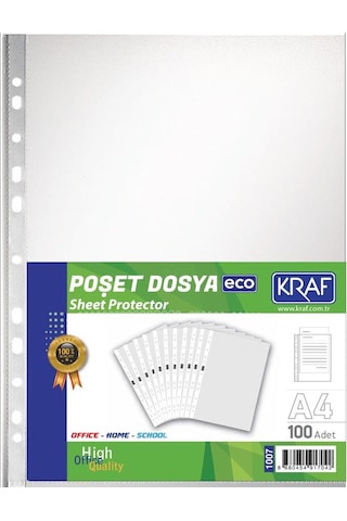 Kraf A4 Poşet Dosya  Eco 100 Lü 1007