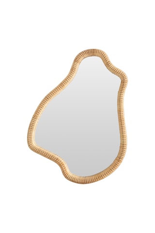 Mudo Home Larına Hasır Duvar Aynası 60x4x80 Cm Bej