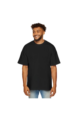 Yılmazer %100 Pamuk Oversize Bisiklet Yaka %100 Pamuk Oversize Geniş Kalıp Bisiklet Yaka Erkek T-Shirt Ot2026-1 Siyah