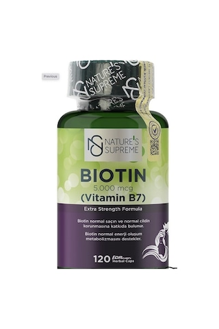 Nature's Supreme Biotin 5000 Mcg 120 Kapsül