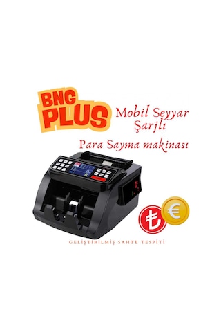 Bng Plus Mobil Seyyar Şarjlı Para Sayma Makinası Tl / Euro