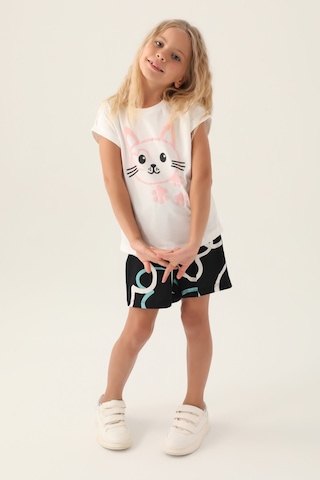 Rolypoly Cat Krem Kız Çocuk Şort Takım 5274-43025 Krem