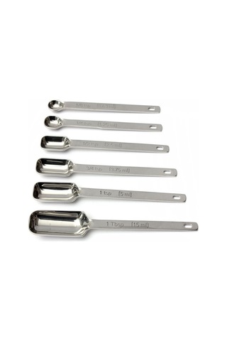 Sones 6'sı 1 Arada Kare Başlı Paslanmaz Çelik Ölçüm Kaşığı Seti Basit Kavrulmuş Kahve Ölçüm Kaşığı