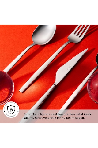 Emsan Evelyn 84 Parça 12 Kişilik Çatal Kaşık Bıçak Takımı Çelik
