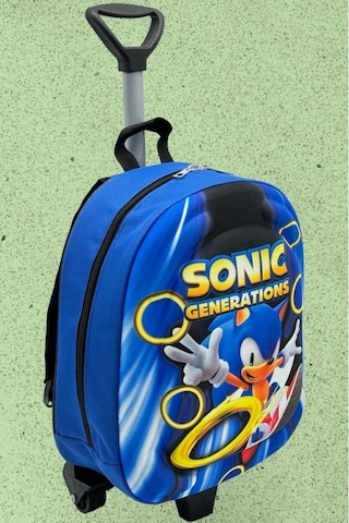 Tezzgelsin Kirpi Sonic 3d Baskılı Çekçekli Anaokulu Kreş 2-6 Yaş Sırt Çantası Ve Okul Çantası Çok Renkli