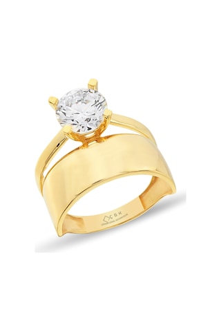 8 Ayar Tektaş Alyans Altın Yüzük