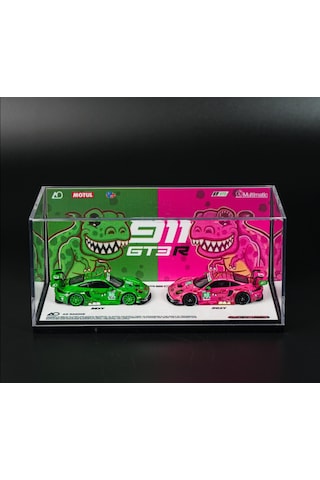 Star Race Rexy & Roxy Porsche 911 Gt3r Set 1/64 2li Pleksi Model