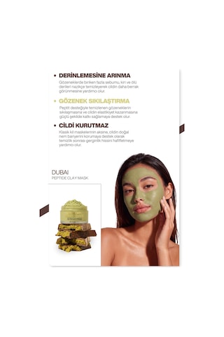 Dubai Peptit Aktif Kömür Kil Maskesi Gözenek Sıkılaştırıcı & Sebum Dengeleyici 100ml