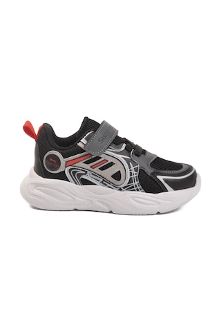 Slazenger Siyah Kırmızı Cırtlı Hafif Esnek Unisex Çocuk Spor Ayakkabı Kelsy P Siyah-kırmızı