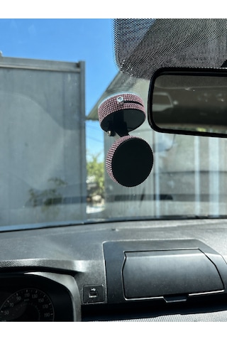 Kadınlara Özel Kristal Taşlı Toz Pembe Araç Telefon Tutacağı Oto Telefon Tutucu