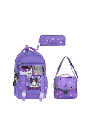 Kuromi Beslenmeli Kalemlikli Ilkokul Sırt Çantası Mor