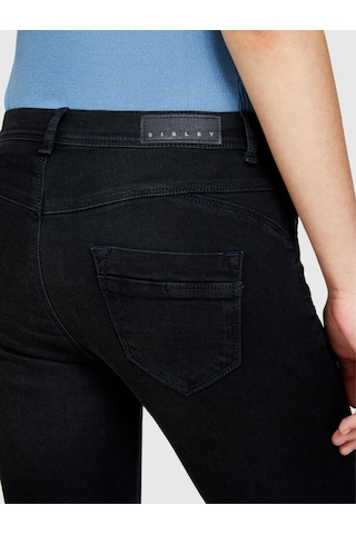 Sisley Streç Pamuklu Yüksek Bel Dar Paça Denim Pantolon Kadın Lacivert Pantolon - 324p4rr3575v7