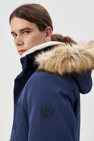 Wrangler Regular Fit Normal Kesim Dik Yaka Lacivert Parka Ceket Lacivert