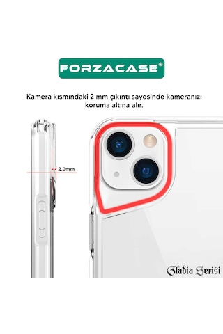 Forzacase Apple Uyumlu iPhone 17 Pro Max İle  Gladia Serisi Kamera Köşe Korumalı Sert Plastik Şeffaf Kılıf Şeffaf
