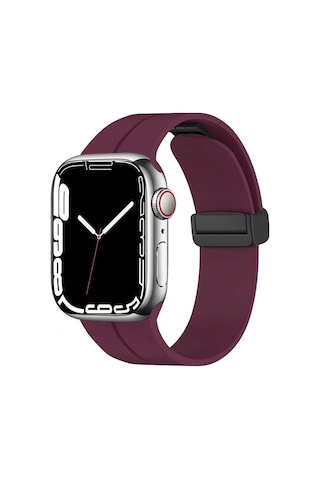 Apple Uyumlu Watch 42 MM Manyetik Klipsli Silikon Lüx Kordon