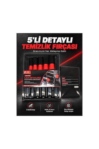 5 Li Detaylı Temizlik Fırçası Seti Araç İçi Ve Dışı Oto Bakım
