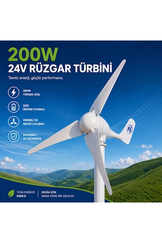 200W-24V Rüzgar Türbini+Şarz Kontrol Cihazı