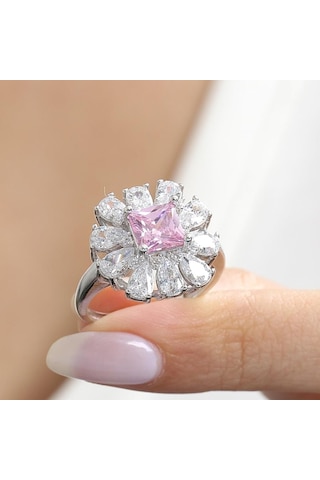 Mia Vento Effective Diamond Milano Rüyası Pink Taşlı Gümüş Yüzük