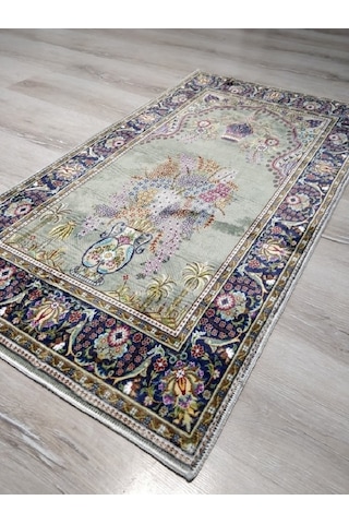 Bambu Halı Seccade Sec16a Yeşil Namazlık 70x110 Cm