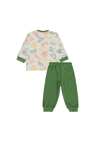 Civil Baby Araba Baskılı 6-18 Ay Pijama Takımı - Yeşil Açık Yeşil