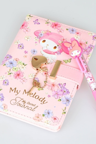 X Dekomus Lisanslı My Melody Dreamy Secret Garden A6 Kilitli Hatıra Defteri & 3d Uçlu Kalem Seti Altın