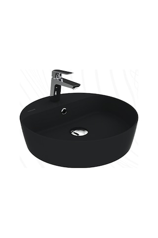 Creavit Loop LP146-00KK00E Masa Üstü Çanak Lavabo Extra Kömür Karası 45 CM