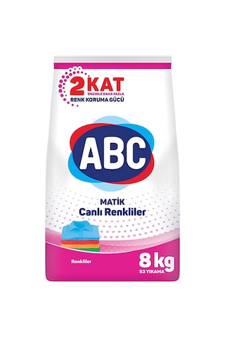 ABC Matik Toz Çamaşır Deterjan Renkliler İçin 53 Yıkama 8 KG